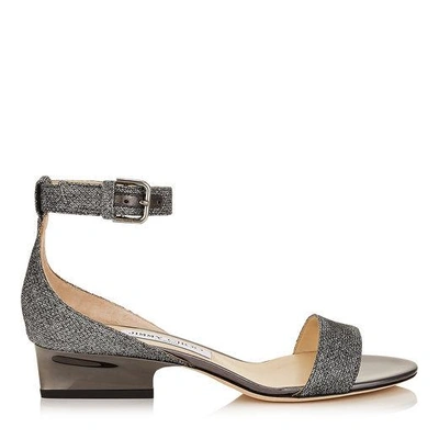 JIMMY CHOO EDINA 35 Anthracite Lamé Glitter Wedges