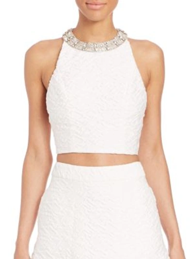 ALICE AND OLIVIA Embellished Racerback Crop Top