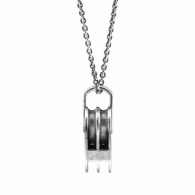 ANCHOR & CREW MEN'S TYNE PULLEY SILVER NECKLACE PENDANT