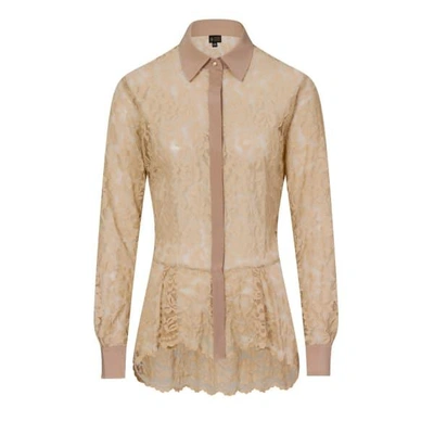 GUCCI WOMEN'S NEUTRALS BEIGE LACE SHIRT