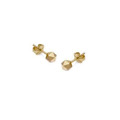 MYIA BONNER Gold Icosahedron Stud Earrings