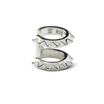 GUCCI WOMEN'S CROC DOUBLE EAR CUFF SILVER