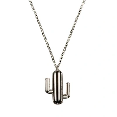 GUCCI WOMEN'S LARGE CACTUS NECKLACE - SILVER
