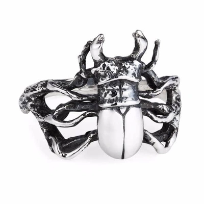 YASMIN EVERLEY JEWELLERY WOMEN'S SILVER LITTLE STAG BEETLE RING