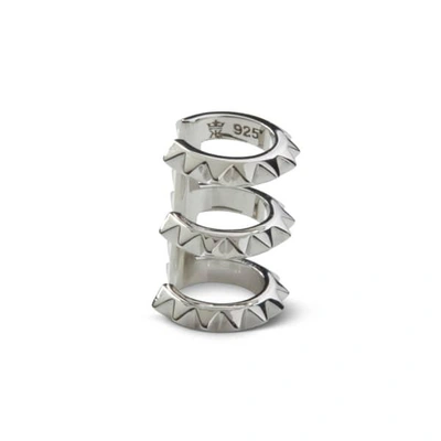 GUCCI WOMEN'S CROC TRIPLE EAR CUFF SILVER