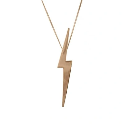 EDGE ONLY SKINNY LIGHTNING BOLT PENDANT IN 14 CARAT GOLD | A SOLID GOLD FLASH NECKLACE | ROCK AND ROLL