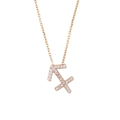 LATELITA LONDON WOMEN'S ZODIAC STAR SIGN PENDANT NECKLACE ROSE GOLD SAGITTARIUS