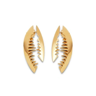 GUCCI WOMEN'S SHARK BITE GOLD EARRINGS