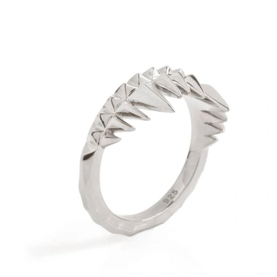 GUCCI WOMEN'S CROCODILE BITE RING SILVER