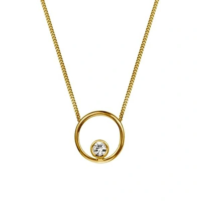 GUCCI WOMEN'S HALO NECKLACE WHITE SAPPHIRE & GOLD