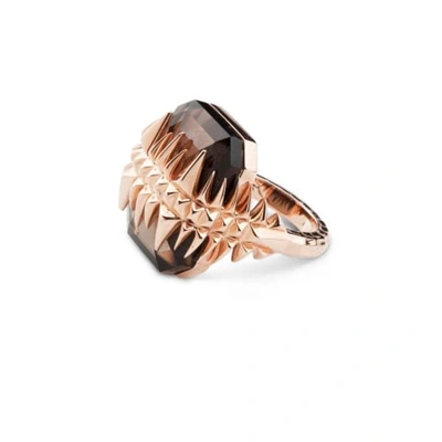 GUCCI WOMEN'S BLACK SEA GLACIER RING GOLD & SMOKY TOPAZ