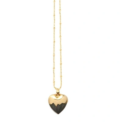 GUCCI WOMEN'S BLACK HEART PENDANT GOLD