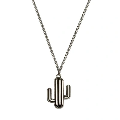GUCCI WOMEN'S SILVER / BLACK / GREY CACTUS NECKLACE - SILVER