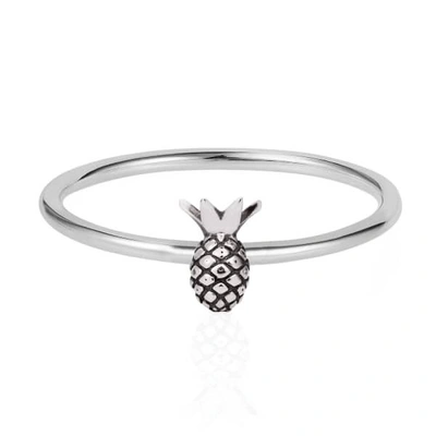 GUCCI WOMEN'S BLACK / SILVER TINY PINEAPPLE RING SILVER