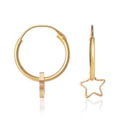 GUCCI WOMEN'S GOLD STAR HOOP EARRINGS