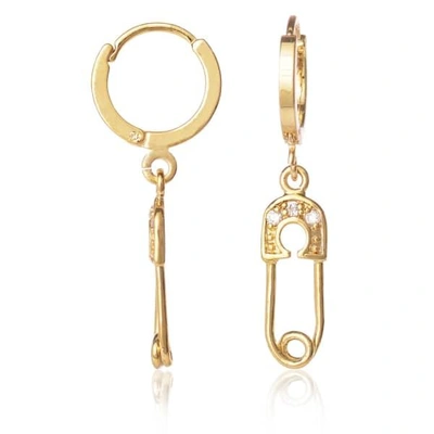 GUCCI WOMEN'S GOLD SAFETY PIN EARRINGS
