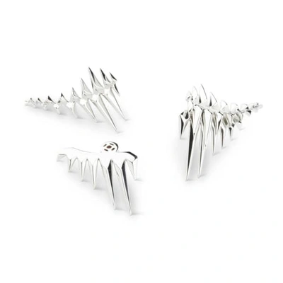 GUCCI WOMEN'S SILVER BLACK SEA GLACIER EARRINGS