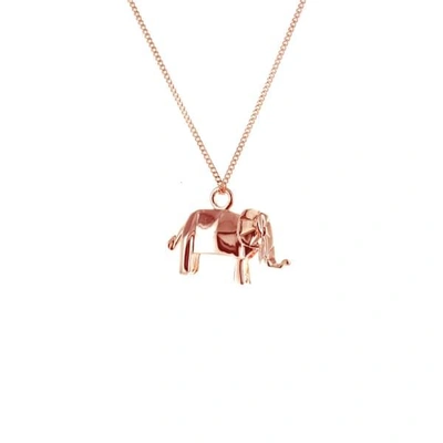 GUCCI WOMEN'S MINI ELEPHANT NECKLACE ROSE GOLD