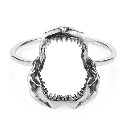 GUCCI WOMEN'S SHARK JAWBONE RING SILVER