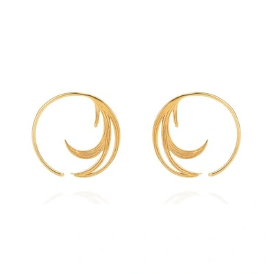 GUCCI WOMEN'S DUCK FEATHER HOOP EARRINGS - GOLD