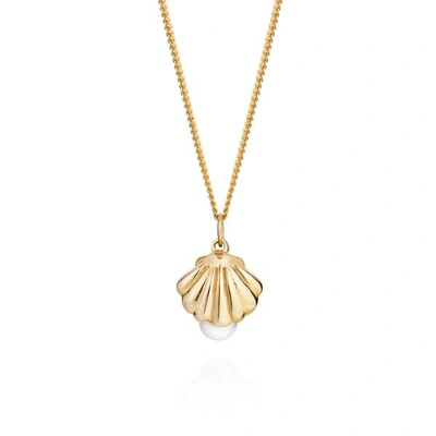GUCCI WOMEN'S SHELL & PEARL NECKLACE GOLD