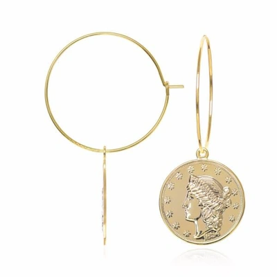 GUCCI WOMEN'S GOLD LARGE COIN EARRINGS