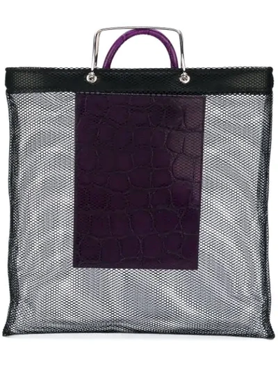 GIVENCHY GIVENCHY CROCODILE EFFECT MESH TOTE - BLACK