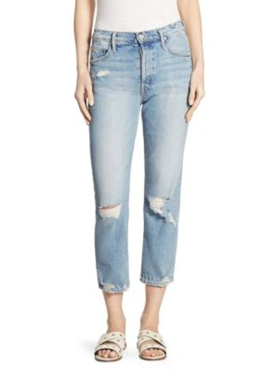 MOTHER The Tomcat High-Rise Straight-Leg Distressed Jeans
