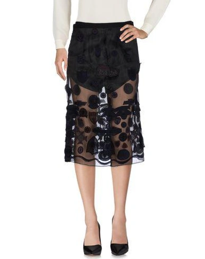 SACAI SACAI WOMAN MIDI SKIRT BLACK SIZE 2 CUPRO