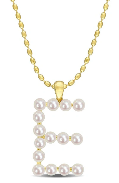 DELMAR DELMAR 3.5-4MM FRESHWATER CULTURED PEARL INITIAL PENDANT NECKLACE