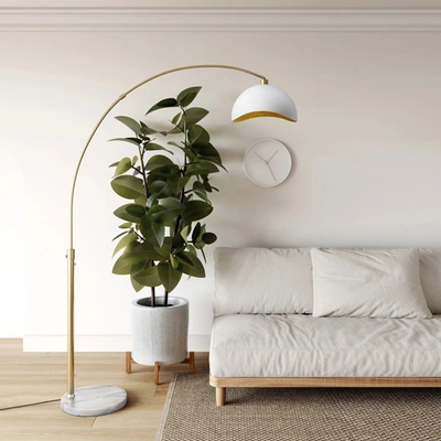 NOVA OF CALIFORNIA Nova of California Luna Bella Arc Lamp Weathered Brass 88" Weathered Brass