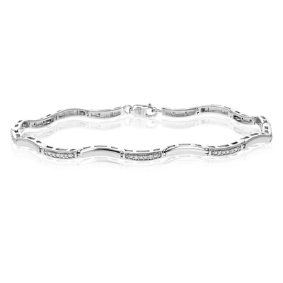VIR JEWELS 1/8 CTTW ROUND LAB GROWN DIAMOND TENNIS BRACELET .925 STERLING SILVER CHANNEL SET
