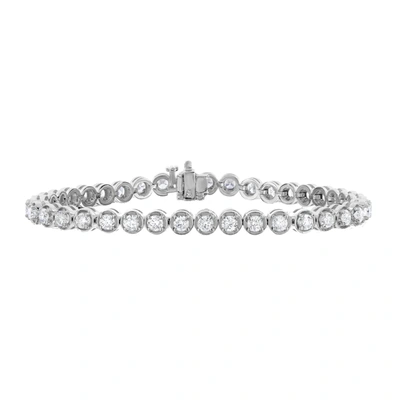 VIR JEWELS 4 CTTW SI2-I1 CERTIFIED DIAMOND BRACELET 18K WHITE GOLD G-H TENNIS ROUND 7 INCH