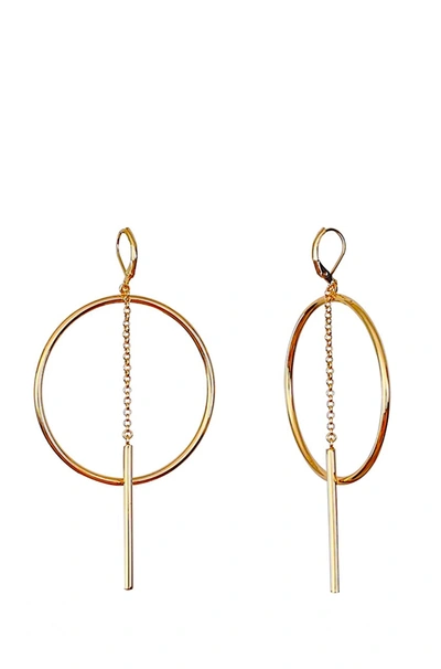 LIV OLIVER 18K GOLD GEOMETRIC CHAIN EARRINGS