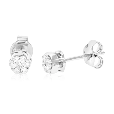 VIR JEWELS 1/4 CTTW ROUND LAB GROWN DIAMOND STUDS EARRINGS .925 STERLING SILVER PRONG SET 2/5 INCH