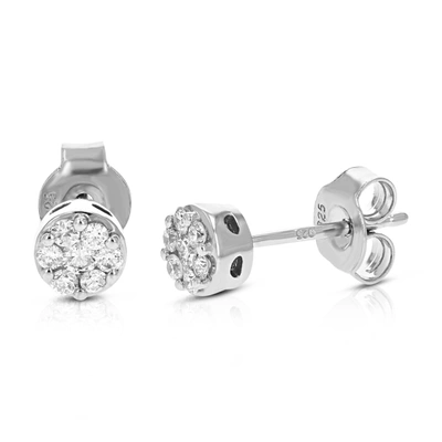 VIR JEWELS 1/4 CTTW ROUND CUT LAB GROWN DIAMOND .925 STERLING SILVER STUD EARRINGS PRONG SET