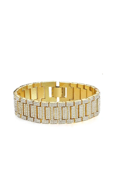 STEPHEN OLIVER 18K GOLD LINK CZ BRACELET