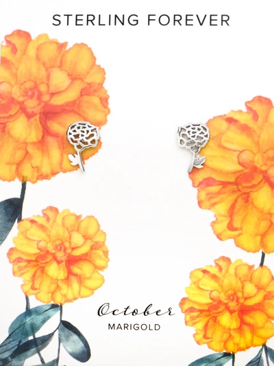 STERLING FOREVER STERLING SILVER BIRTH FLOWER EARRING STUDS - OCTOBER