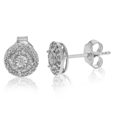 VIR JEWELS 1/4 CTTW ROUND LAB GROWN DIAMOND .925 STERLING SILVER STUD EARRINGS PRONG SET