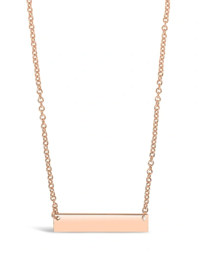 STERLING FOREVER STERLING SILVER MINI BAR NECKLACE-GOLD