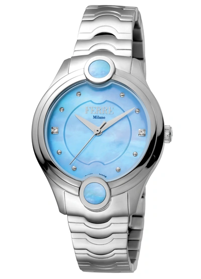 FERRE MILANO WOMEN'S BLUE DIAL STAINLESS STEEL WATCH