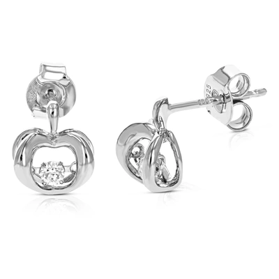 VIR JEWELS 1/8 CTTW ROUND LAB GROWN DIAMOND DANGLE EARRINGS .925 STERLING SILVER PRONG SET 2/5 INCH