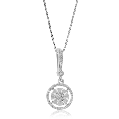 VIR JEWELS 1/10 CTTW LAB GROWN DIAMOND HEART PENDANT NECKLACE .925 STERLING SILVER 2/5 INCH WITH 18 INCH CHAIN