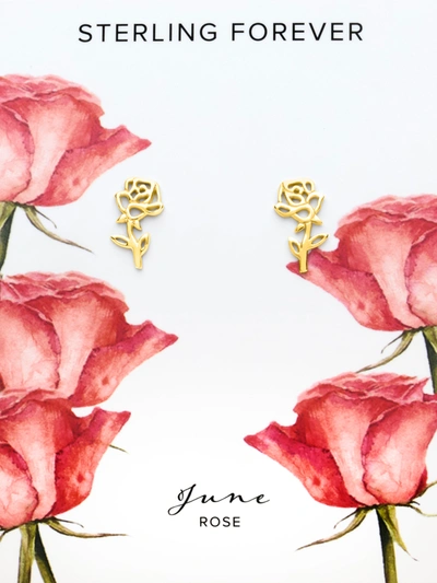 STERLING FOREVER STERLING SILVER BIRTH FLOWER EARRING STUDS - JUNE