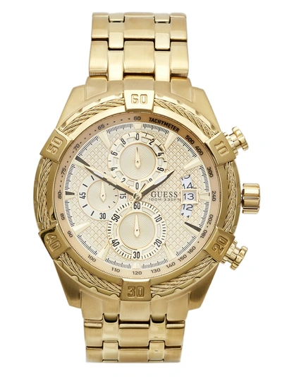 GUESS FACTORY GOLD-TONE MULTIFUNCTION WATCH