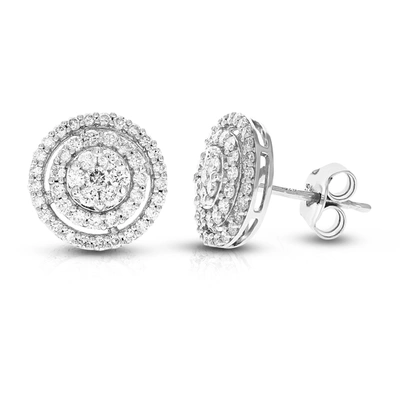 VIR JEWELS 1 CTTW 94 STONES ROUND LAB GROWN DIAMOND STUDS EARRINGS .925 STERLING SILVER PRONG SET ROUND SHAPE