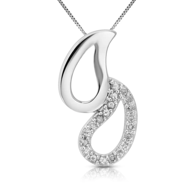 VIR JEWELS 1/2 CTTW DIAMOND PENDANT NECKLACE .925 STERLING SILVER WITH RHODIUM WITH CHAIN
