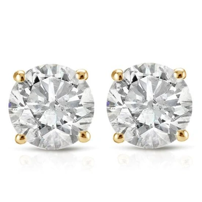 POMPEII3 3/4CT NATURAL DIAMOND STUDS AVAILABLE IN 14K WHITE AND YELLOW GOLD SETTING
