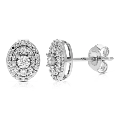 VIR JEWELS ROUND EARRINGS 1/10 CTTW ROUND LAB GROWN DIAMOND STUDS IN .925 STERLING SILVER PRONG SET