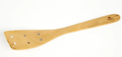 BERARD CONTOUR OLIVE WOOD CURVED SLOTTED SPATULA, 12-INCH